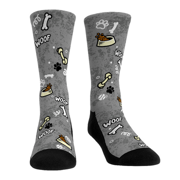Custom Face Socks - Dog Grey