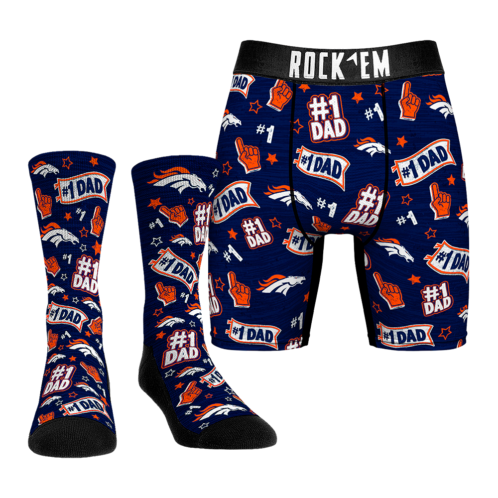 Boxer Briefs - Denver Broncos - #1 Dad (Socks & Boxers Combo) - {{variant_title}}