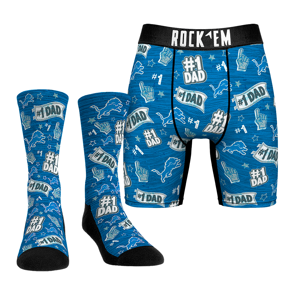 Boxer Briefs - Detroit Lions - #1 Dad (Socks & Boxers Combo) - {{variant_title}}