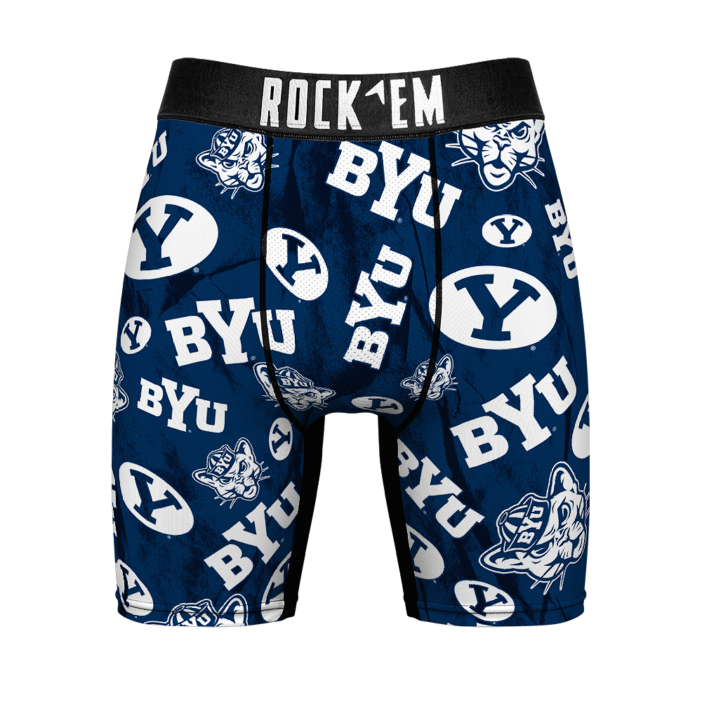 Boxer Briefs - BYU Cougars - Logo All-Over - {{variant_title}}