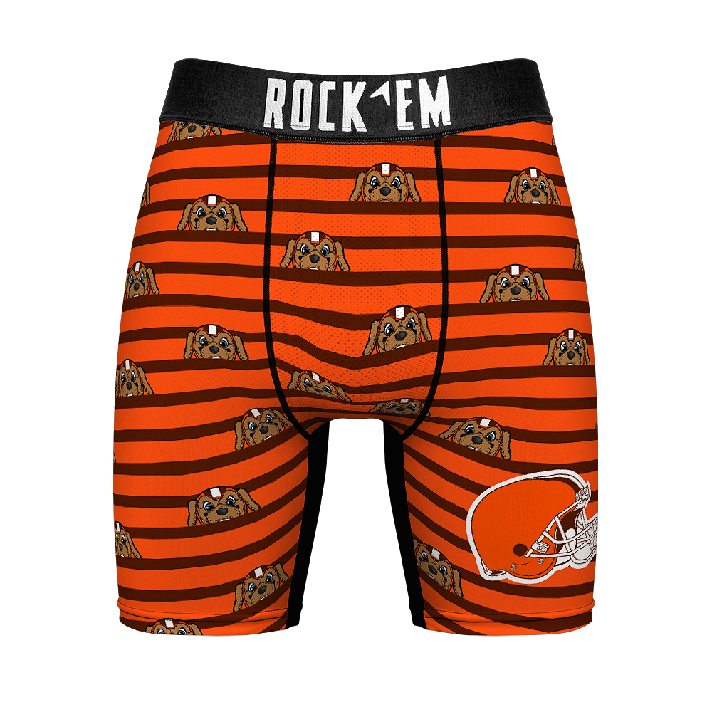 Boxer Briefs - Cleveland Browns - Peek-A-Boo Stripes - {{variant_title}}