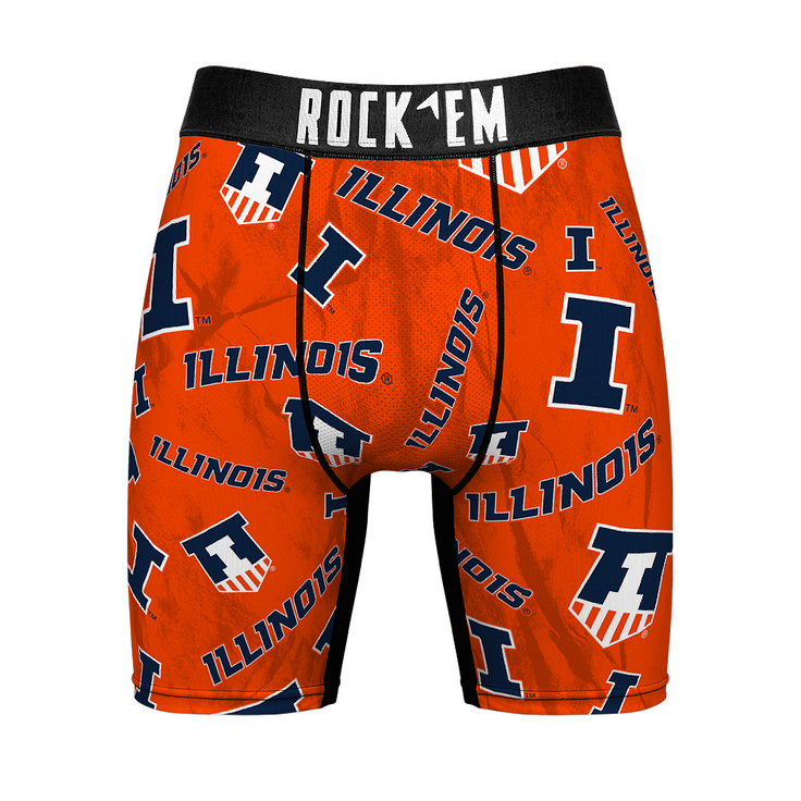 Boxer Briefs - Illinois Fighting Illini - Logo All-Over - {{variant_title}}