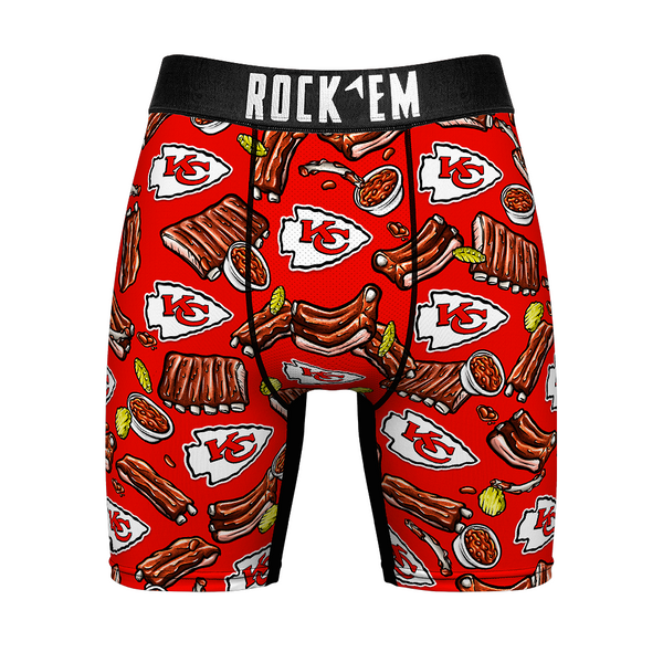 Kansas City Chiefs Rock 'Em Boxer Briefs KC BBQ Underwear Rock