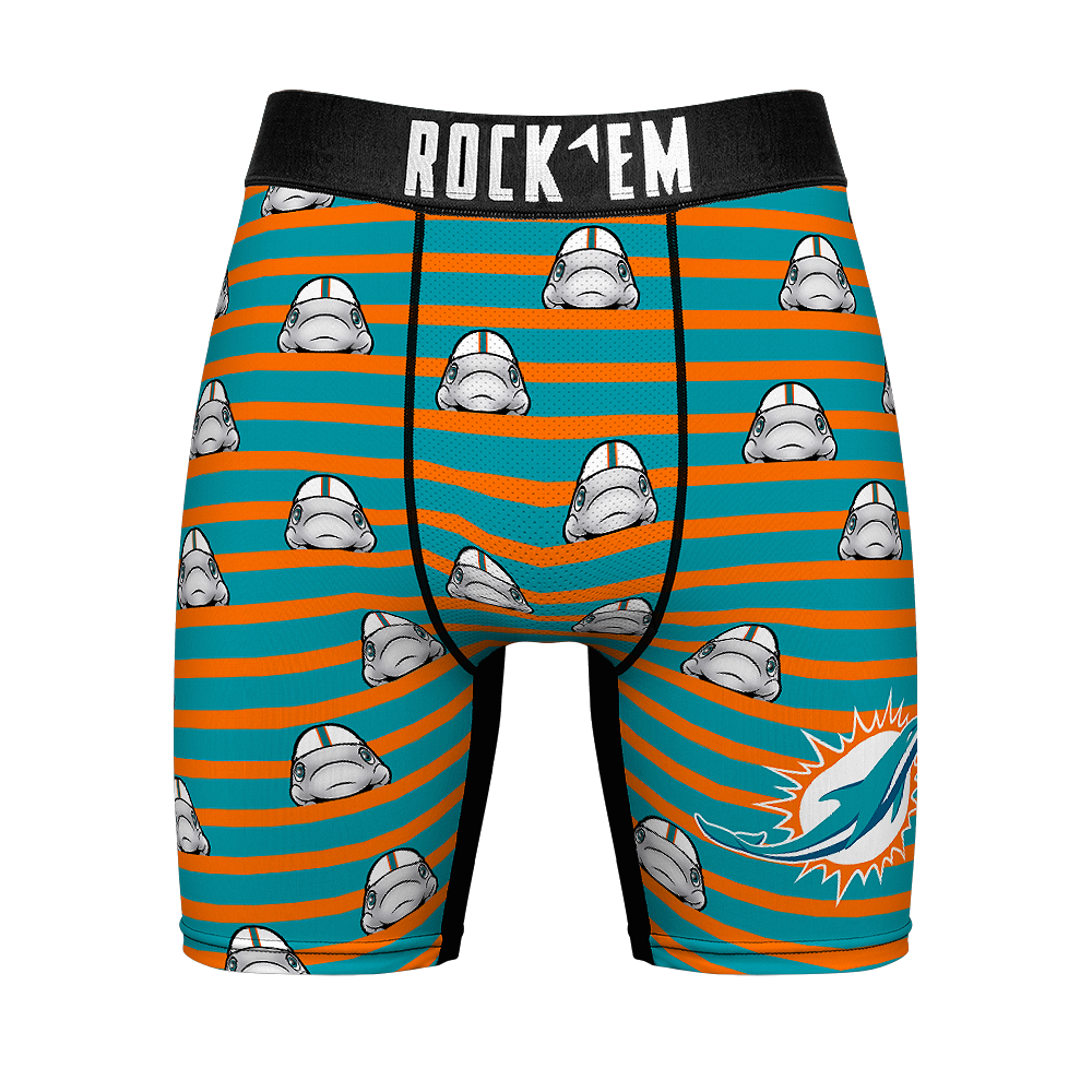 Boxer Briefs - Miami Dolphins - Peek-A-Boo Stripes - {{variant_title}}