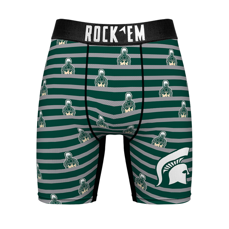 Boxer Briefs - Michigan State Spartans - Peek-A-Boo Stripes - {{variant_title}}