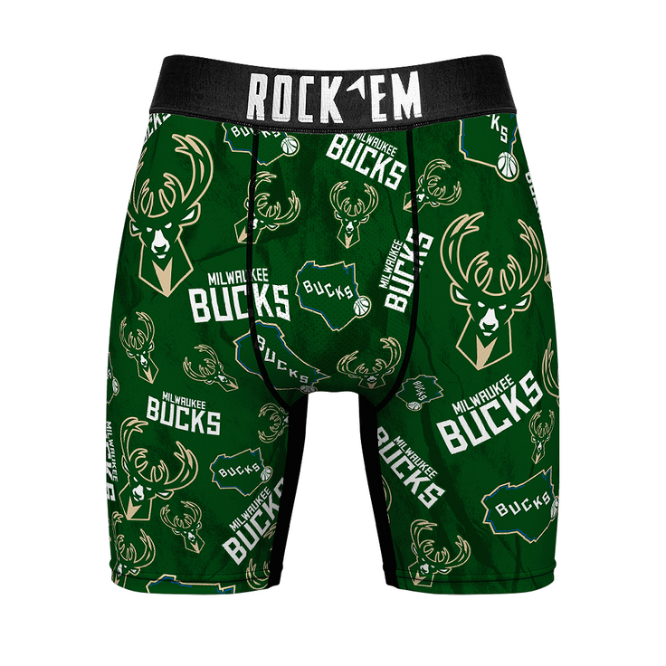 Boxer Briefs - Milwaukee Bucks - Logo All-Over - {{variant_title}}