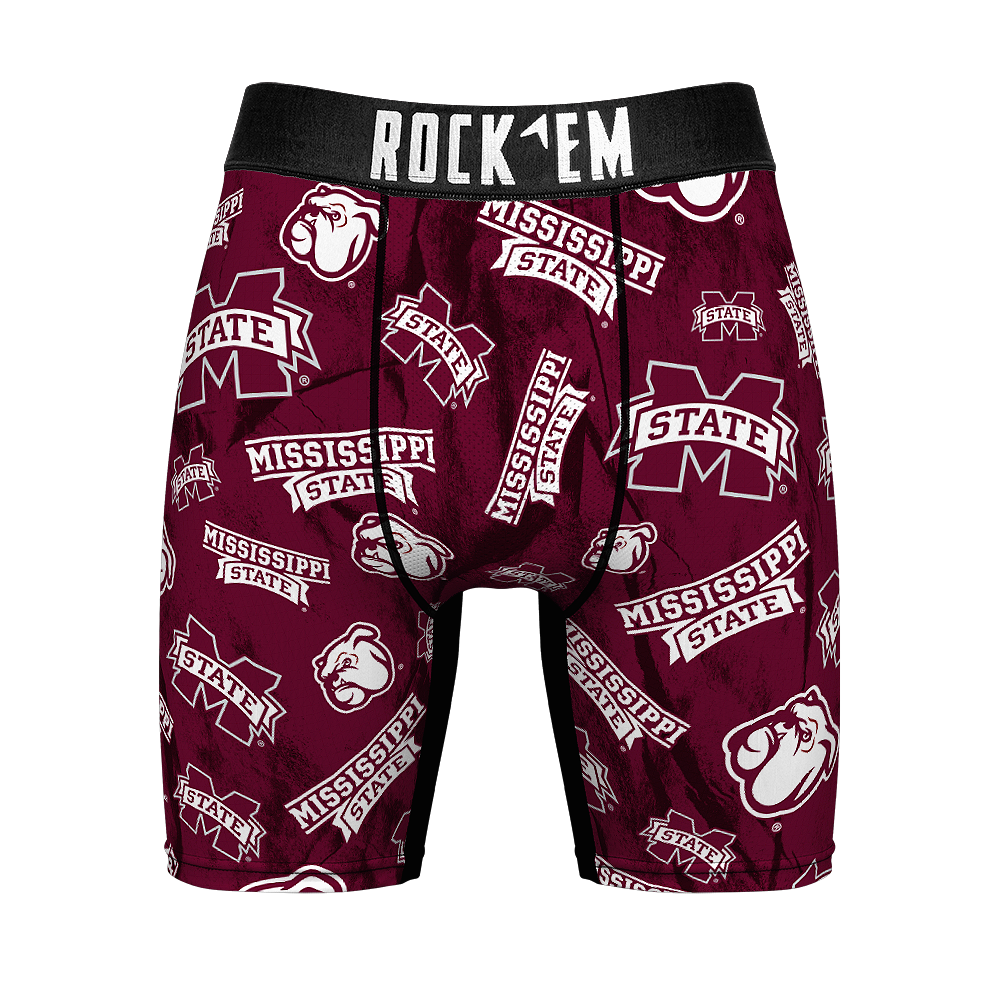 Boxer Briefs - Mississippi State Bulldogs - Logo All-Over - {{variant_title}}