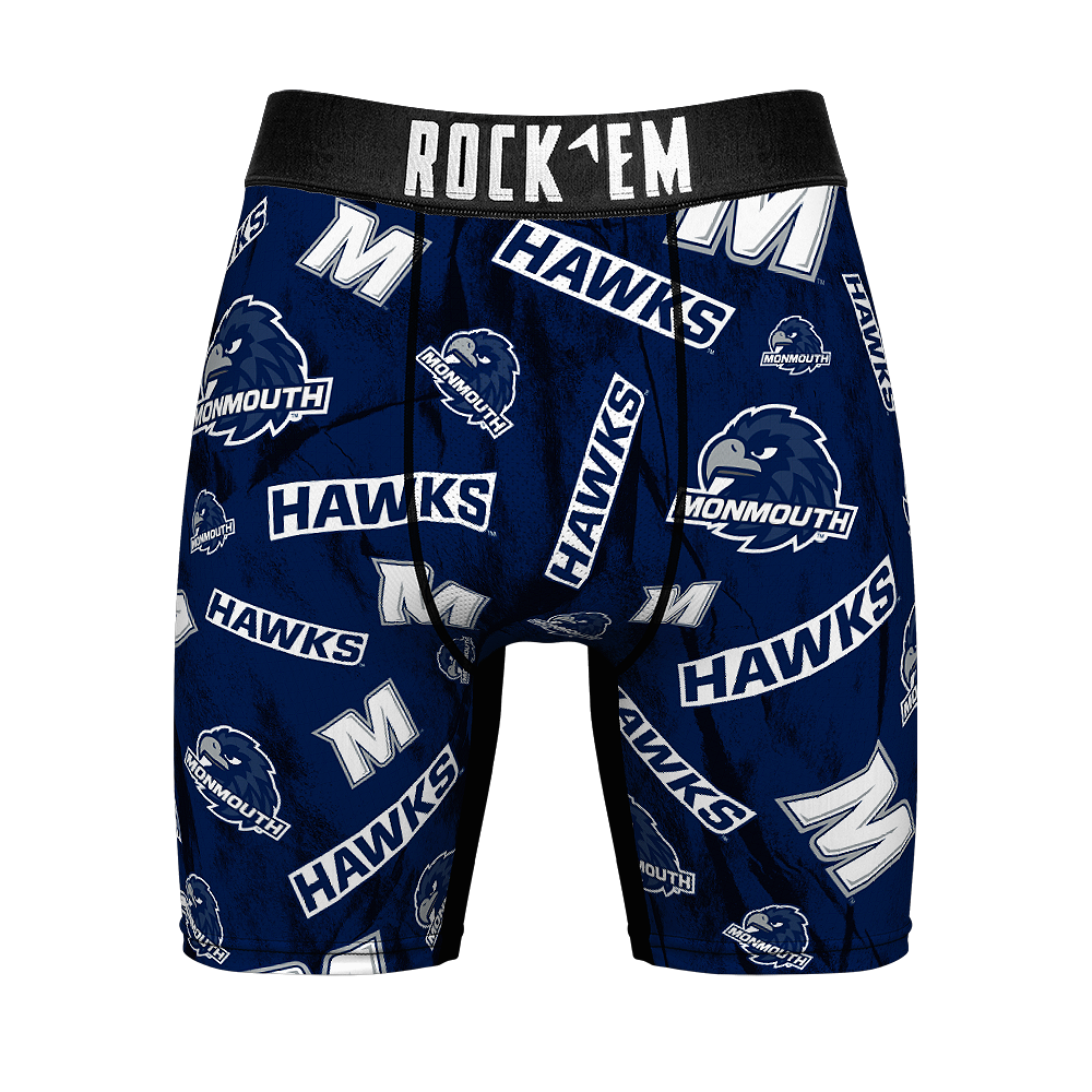 Boxer Briefs - Monmouth Hawks - Logo All-Over - {{variant_title}}