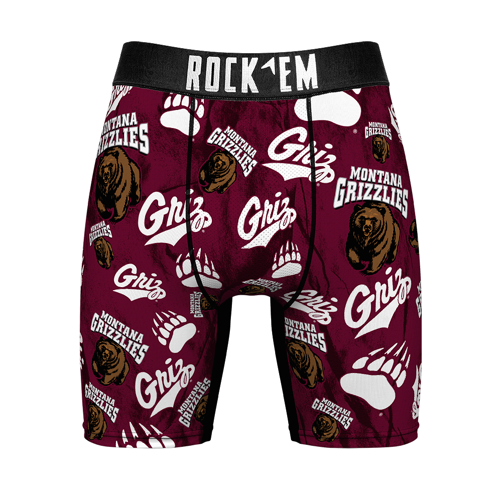Boxer Briefs - Montana Grizzlies - Logo All-Over - {{variant_title}}