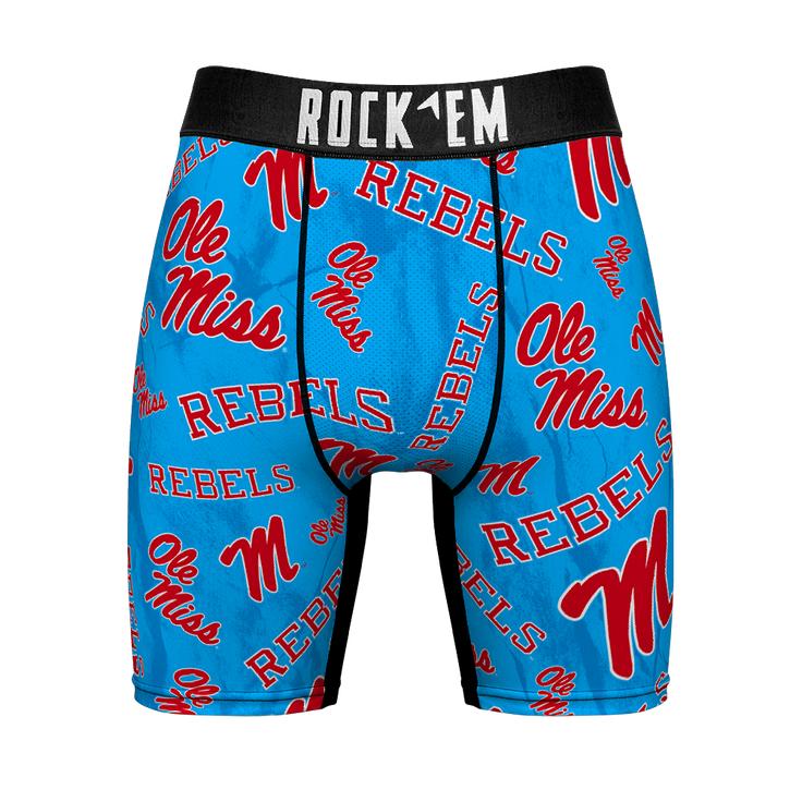 Ole Miss Rebels - Logo All Over (Light Blue) – Front