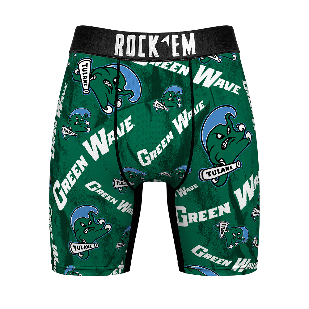Boxer Briefs - Tulane Green Wave - Logo All-Over - {{variant_title}}