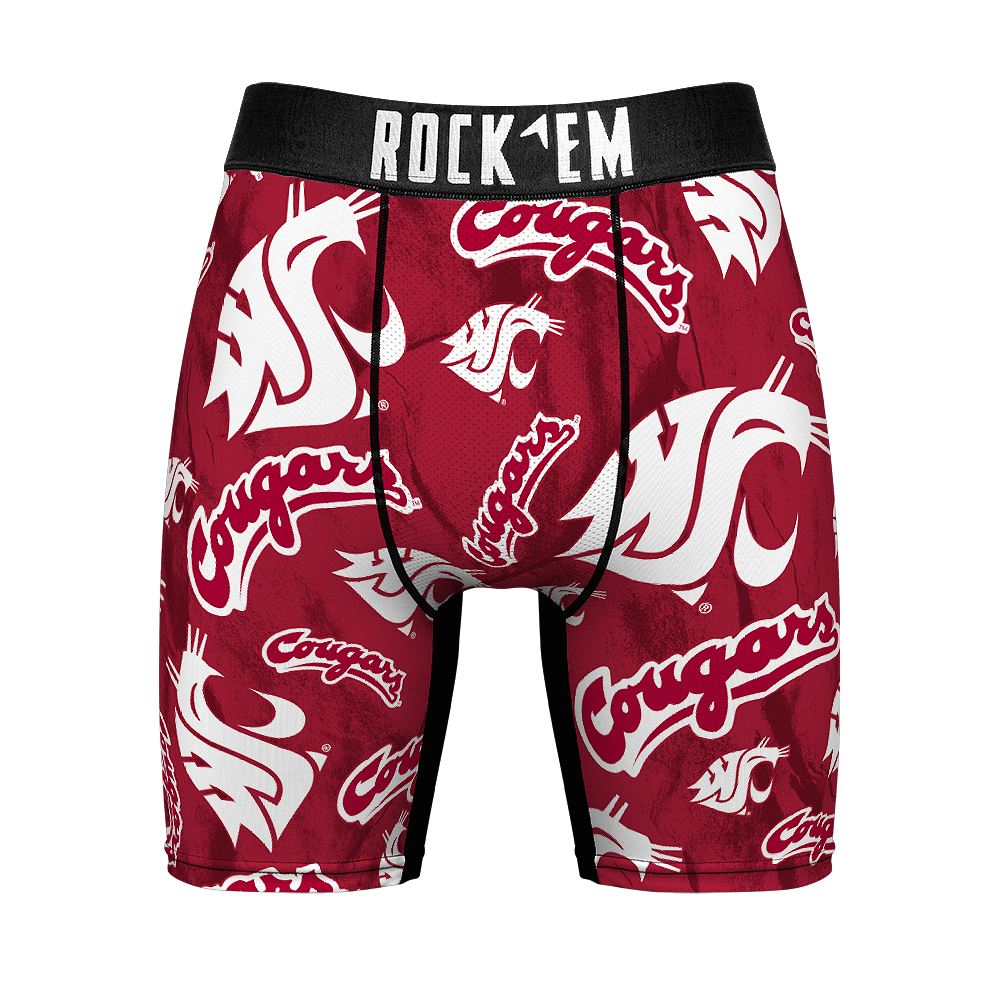 Boxer Briefs - Washington State Cougars - Logo All-Over - {{variant_title}}