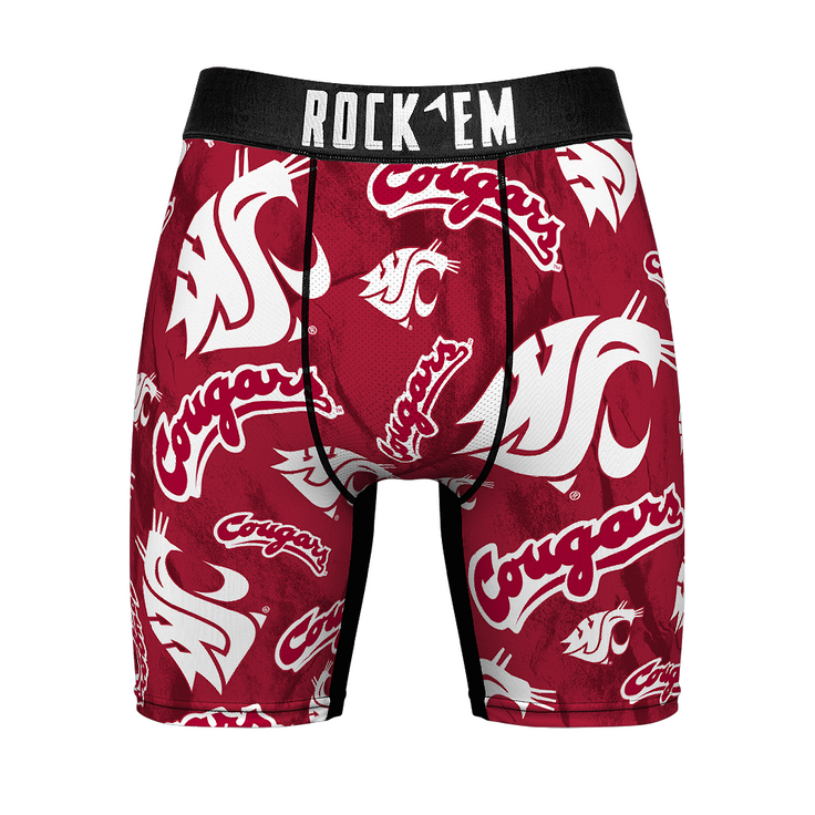 Boxer Briefs - Washington State Cougars - Logo All-Over - {{variant_title}}