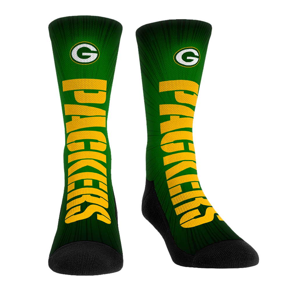 Unisex Rock Em Socks Green Bay Packers Allover Logo & Paint Crew Size: Small/Medium