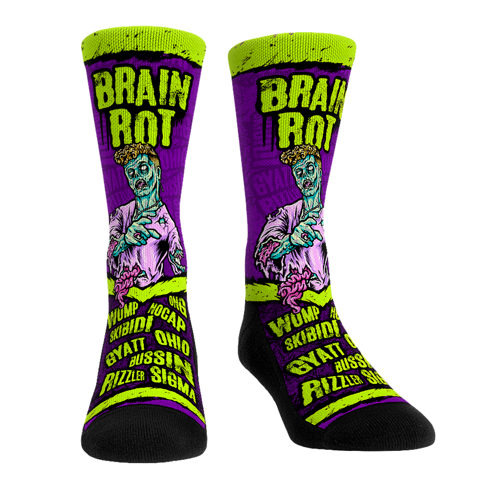 Brain Rot Socks - Rock 'Em Socks - Halloween Socks