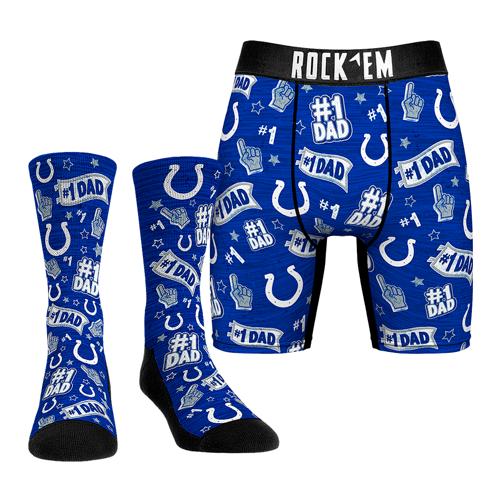 Boxer Briefs - Indianapolis Colts - #1 Dad (Socks & Boxers Combo) - {{variant_title}}