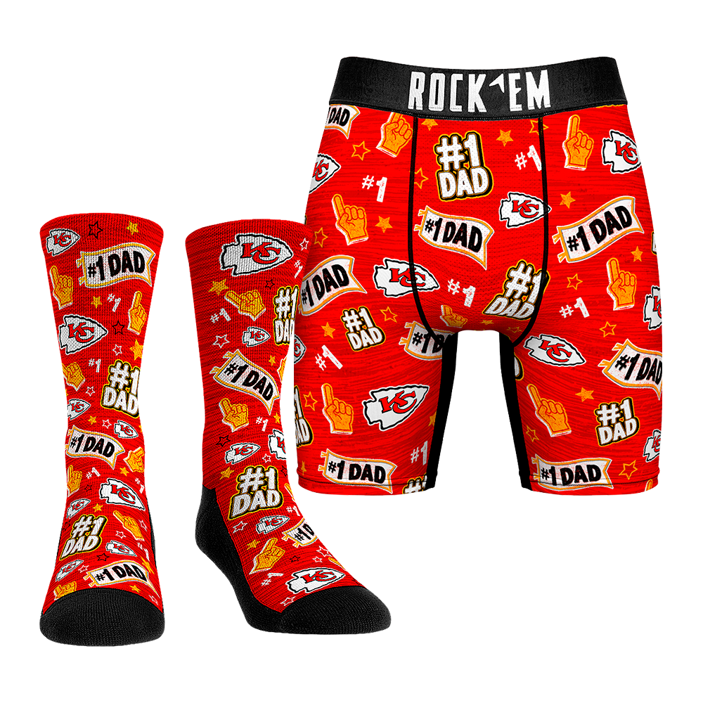 Boxer Briefs - Kansas City Chiefs - #1 Dad (Socks & Boxers Combo) - {{variant_title}}