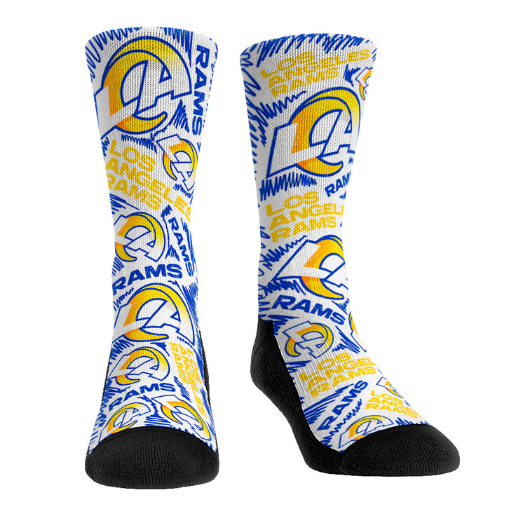 Los Angeles Rams - Logo Sketch (White)