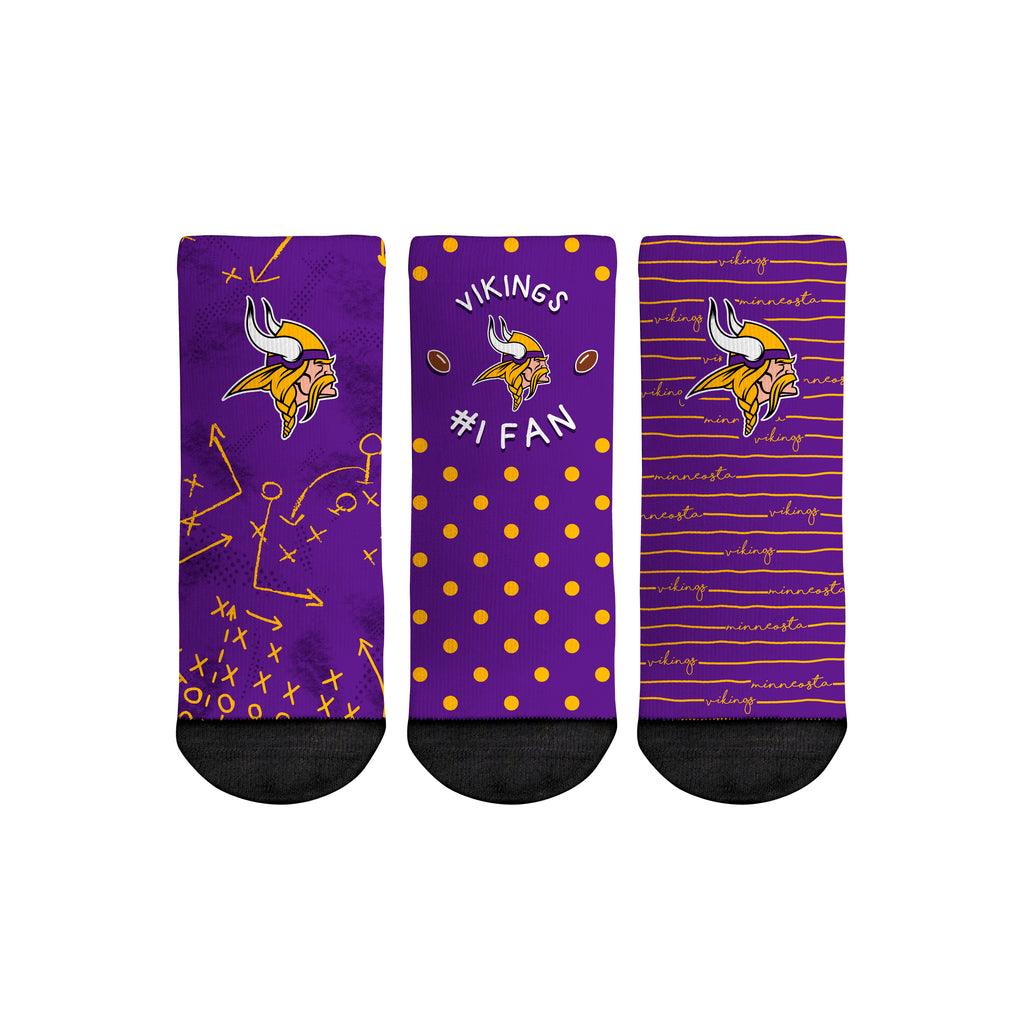 Strideline NFL Minnesota Vikings Premium Crew Lot de 3 paires de chaussettes Coffret cadeau M/L (40-46), multicolore, taille unique Strideline NFL Minnesota Vikings Premium Crew Lot de 3 paires de chaussettes Coffret cadeau M/L (40-46), multicolore, taille unique