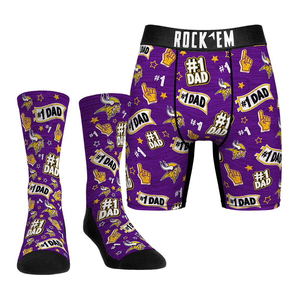 Boxer Briefs - Minnesota Vikings - #1 Dad (Socks & Boxers Combo) - {{variant_title}}