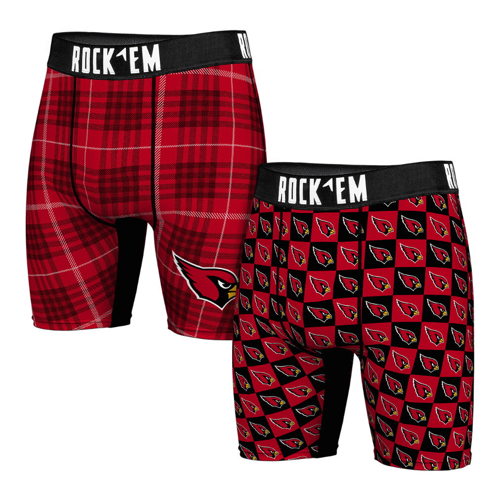 Boxer Briefs - Arizona Cardinals - Plaid & Checkers (2-Pack) - {{variant_title}}