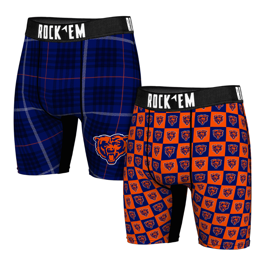 Boxer Briefs - Chicago Bears - Plaid & Checkers (2-Pack) - {{variant_title}}