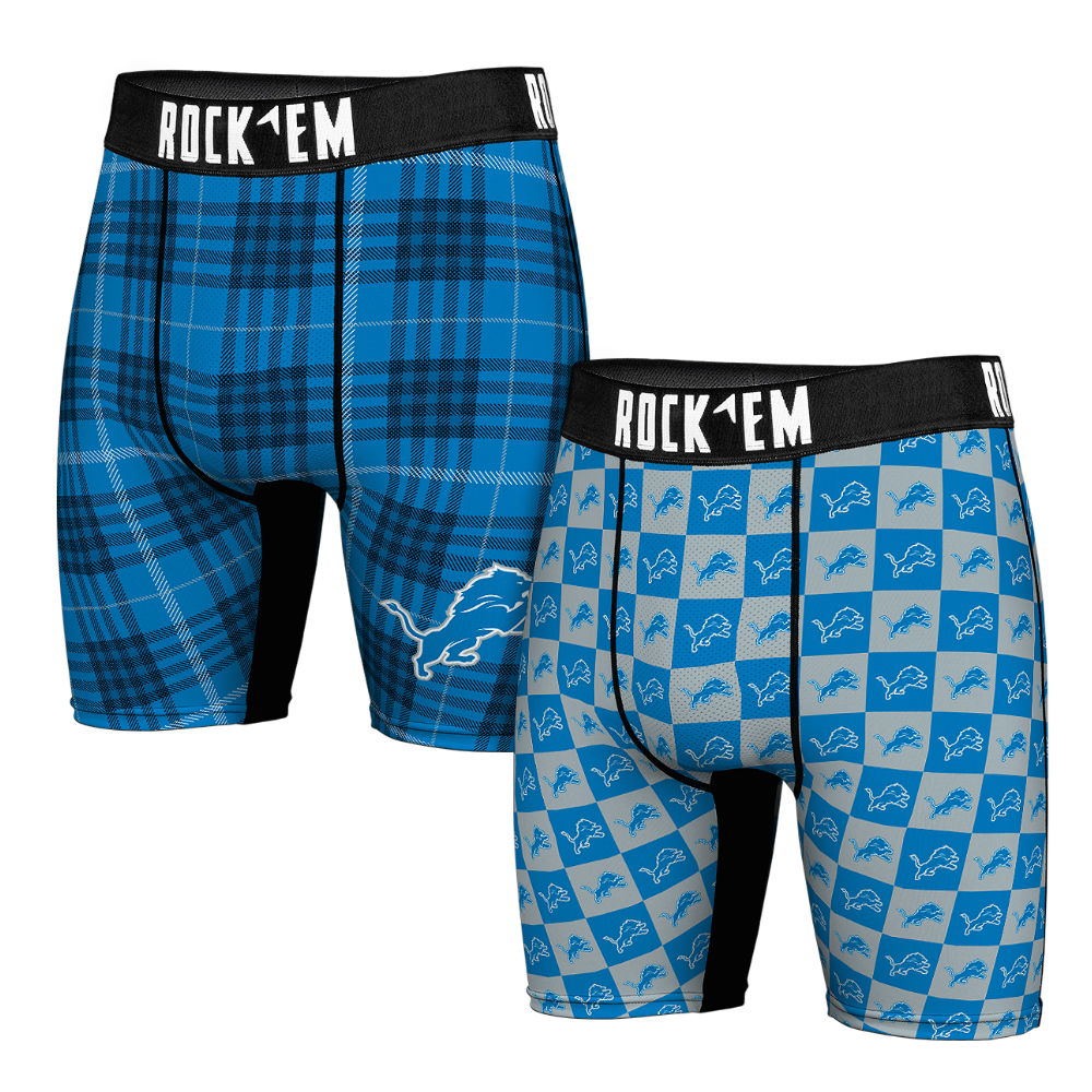 Boxer Briefs - Detroit Lions - Plaid & Checkers (2-Pack) - {{variant_title}}