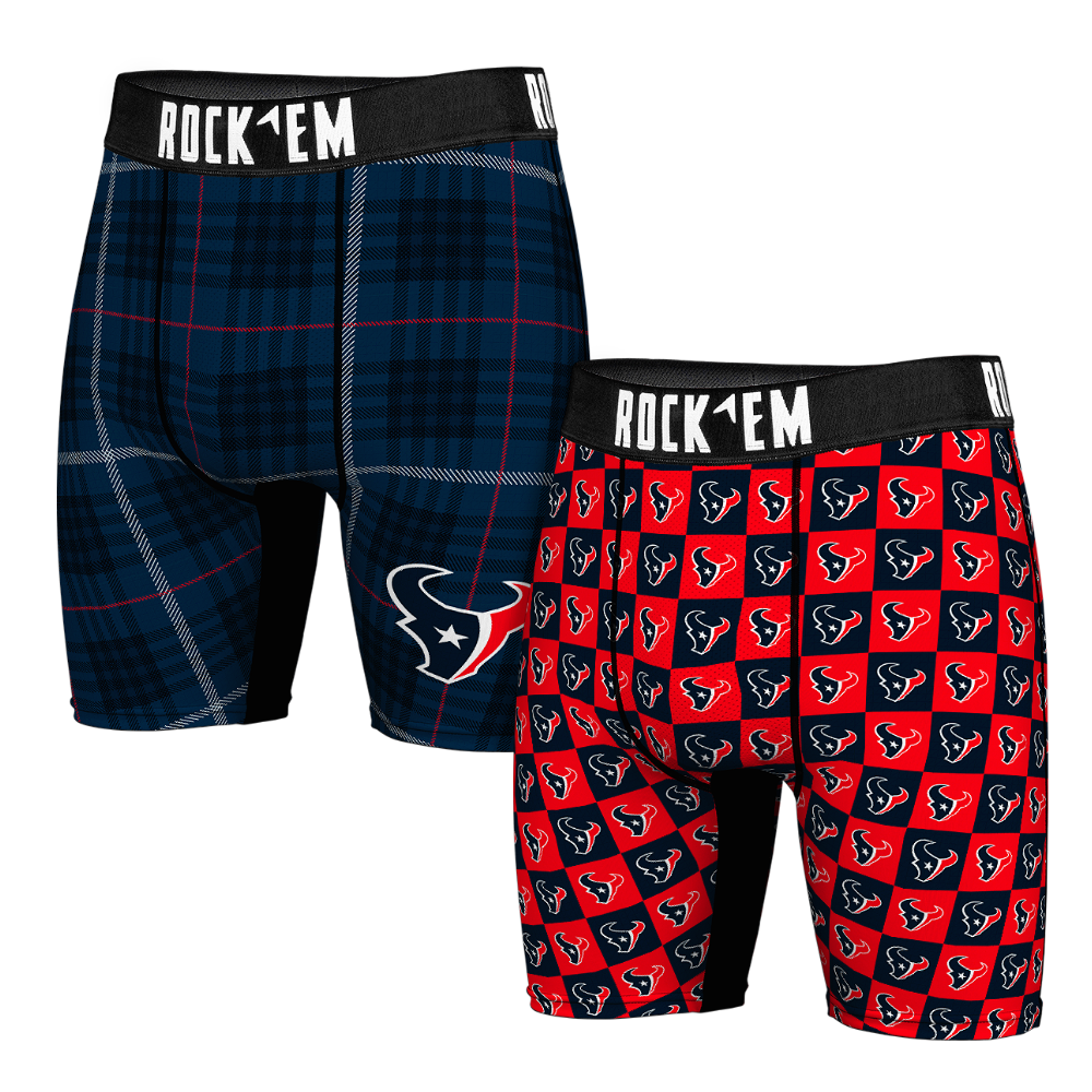 Boxer Briefs - Houston Texans - Plaid & Checkers (2-Pack) - {{variant_title}}