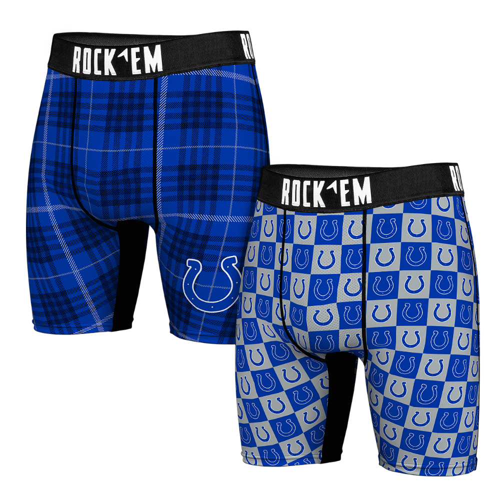 Boxer Briefs - Indianapolis Colts - Plaid & Checkers (2-Pack) - {{variant_title}}