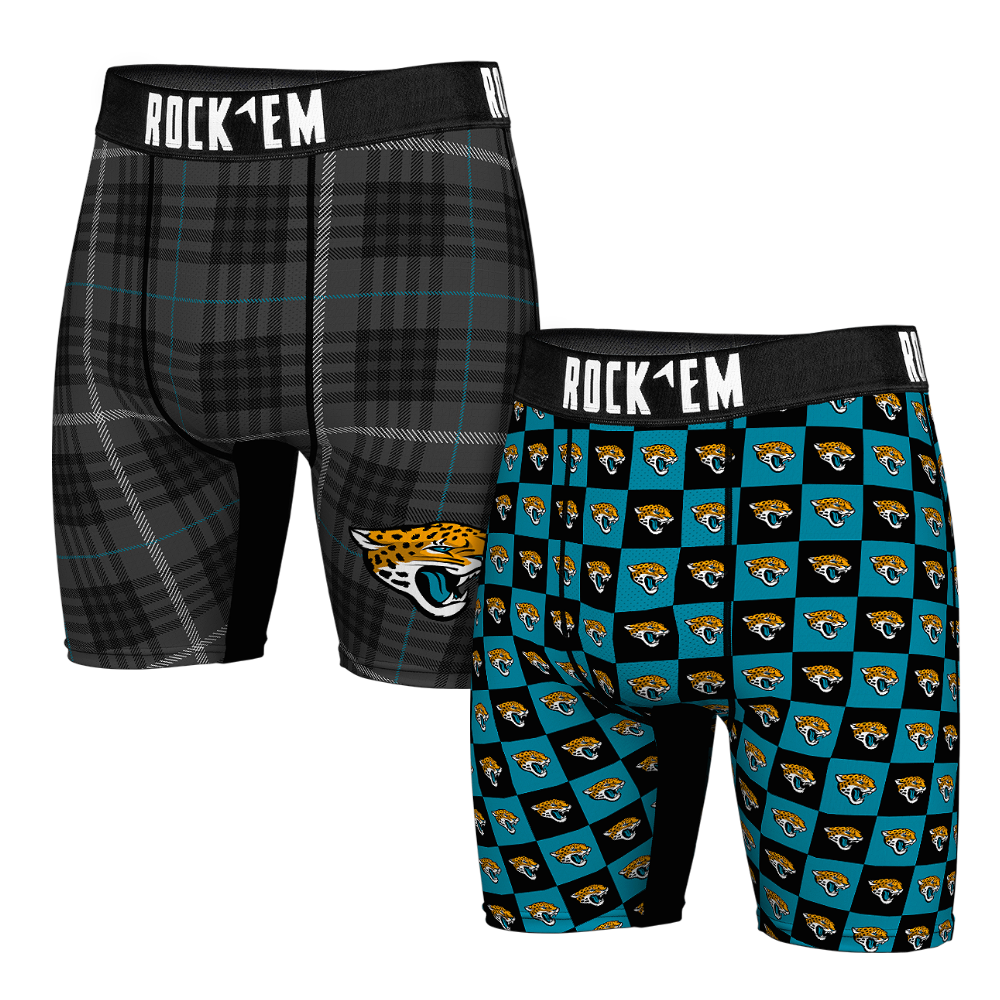 Boxer Briefs - Jacksonville Jaguars - Plaid & Checkers (2-Pack) - {{variant_title}}