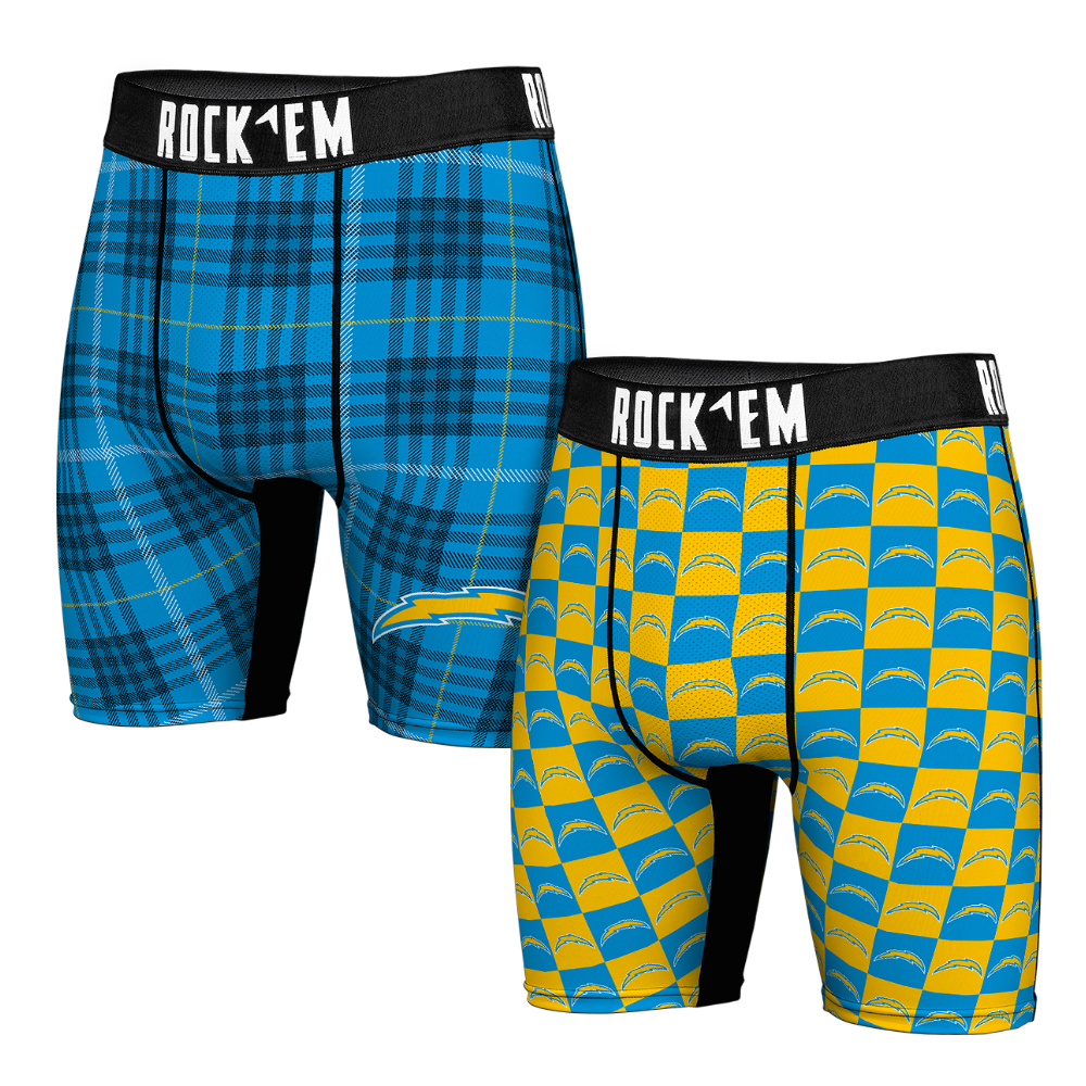 Boxer Briefs - Los Angeles Chargers - Plaid & Checkers (2-Pack) - {{variant_title}}