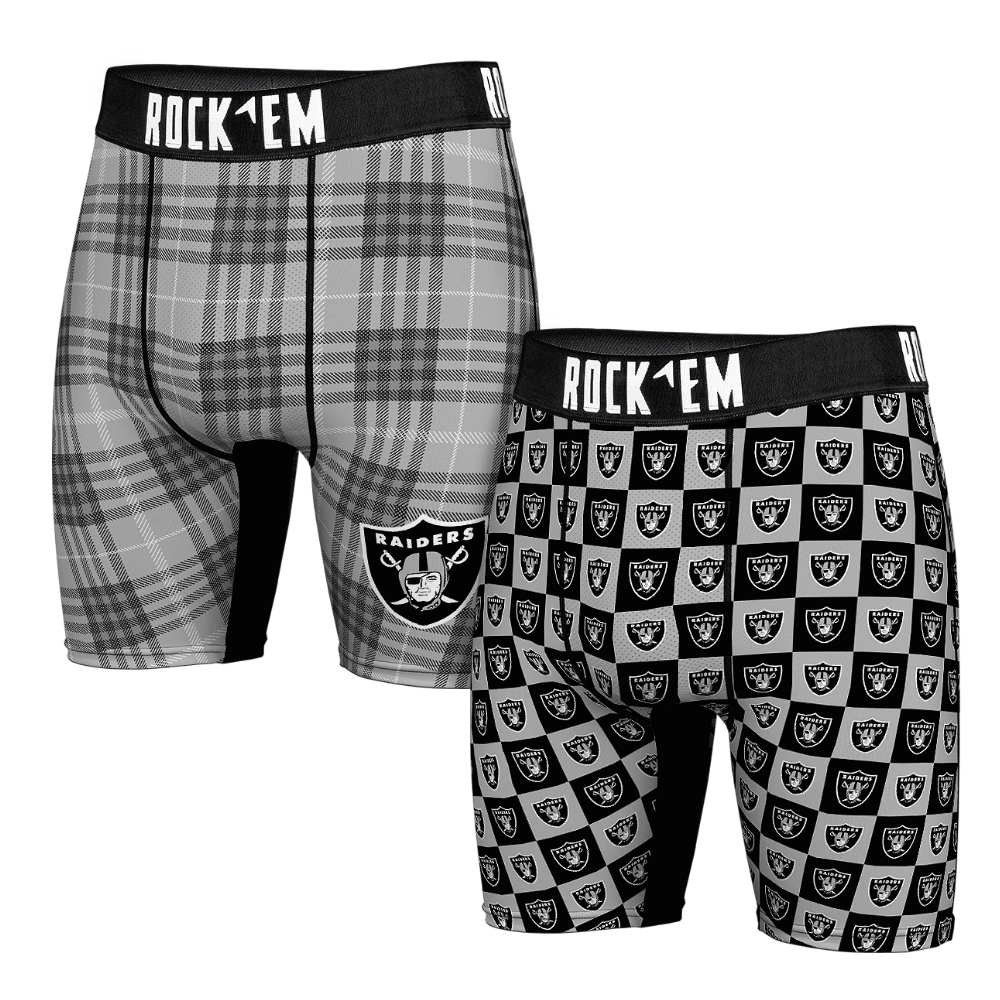 Boxer Briefs - Las Vegas Raiders - Plaid & Checkers (2-Pack) - {{variant_title}}