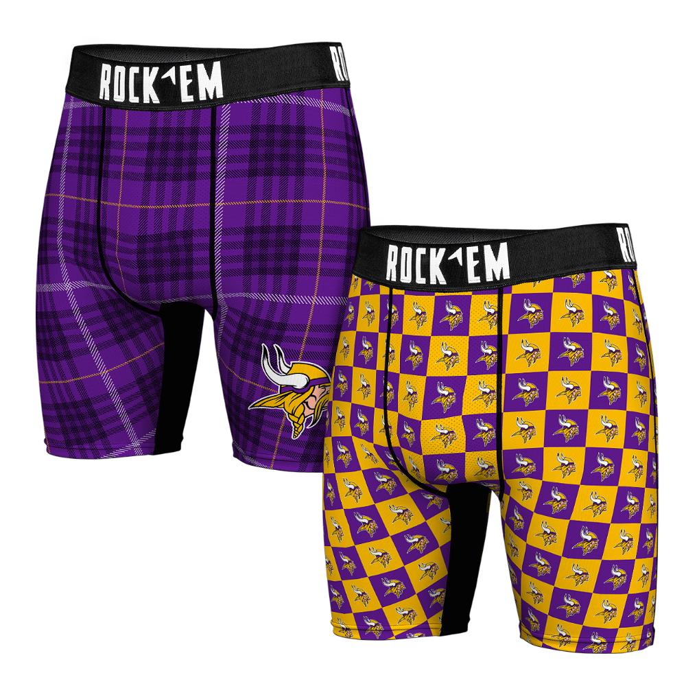 Boxer Briefs - Minnesota Vikings - Plaid & Checkers (2-Pack) - {{variant_title}}