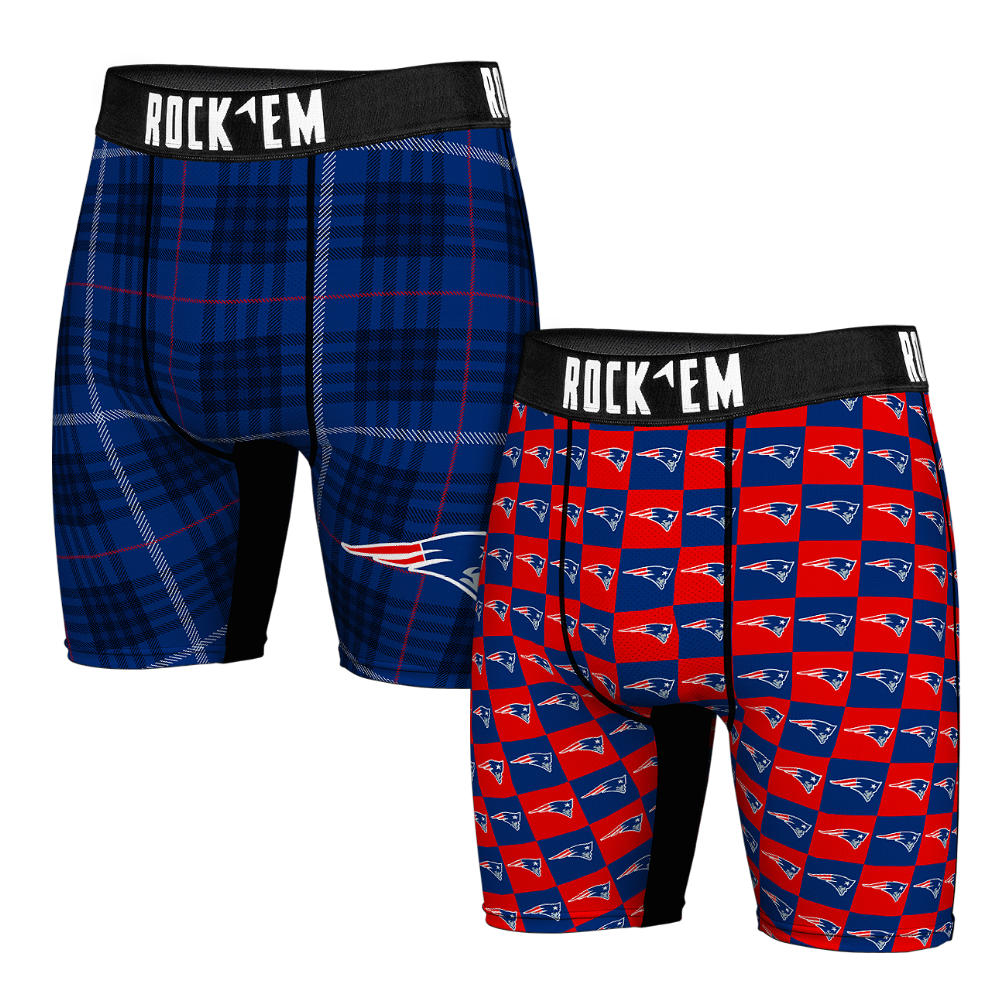 Boxer Briefs - New England Patriots - Plaid & Checkers (2-Pack) - {{variant_title}}