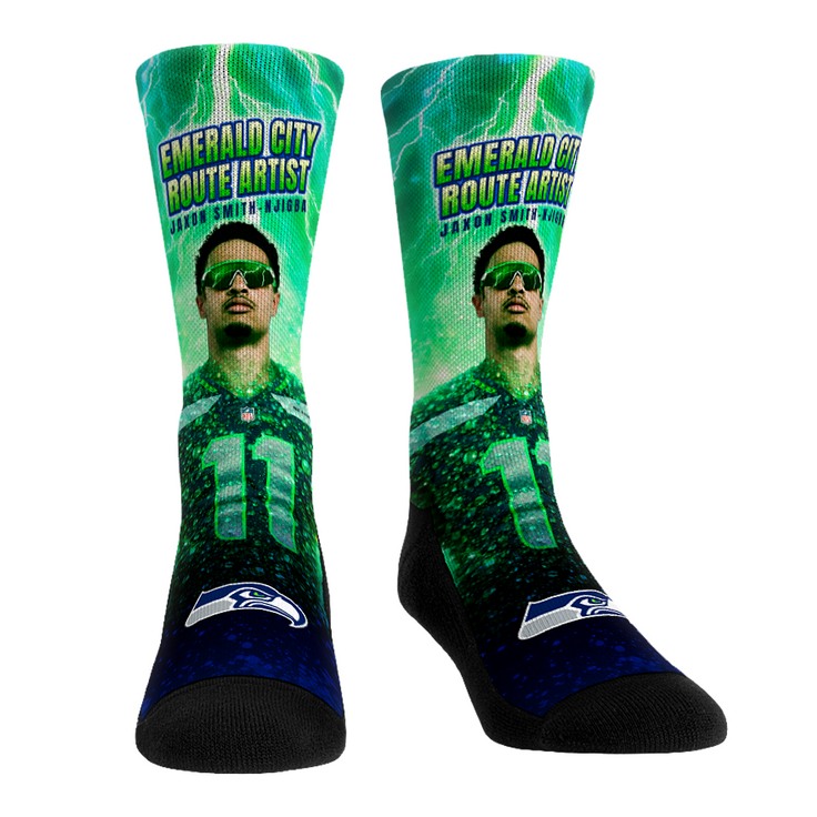Jaxon Smith Njigba - Seattle Seahawks  - Emerald City Route Artist - {{variant_title}}