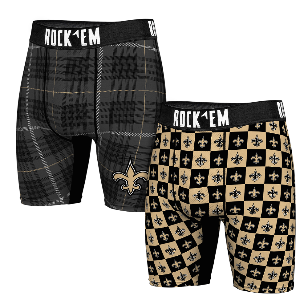 Boxer Briefs - New Orleans Saints - Plaid & Checkers (2-Pack) - {{variant_title}}