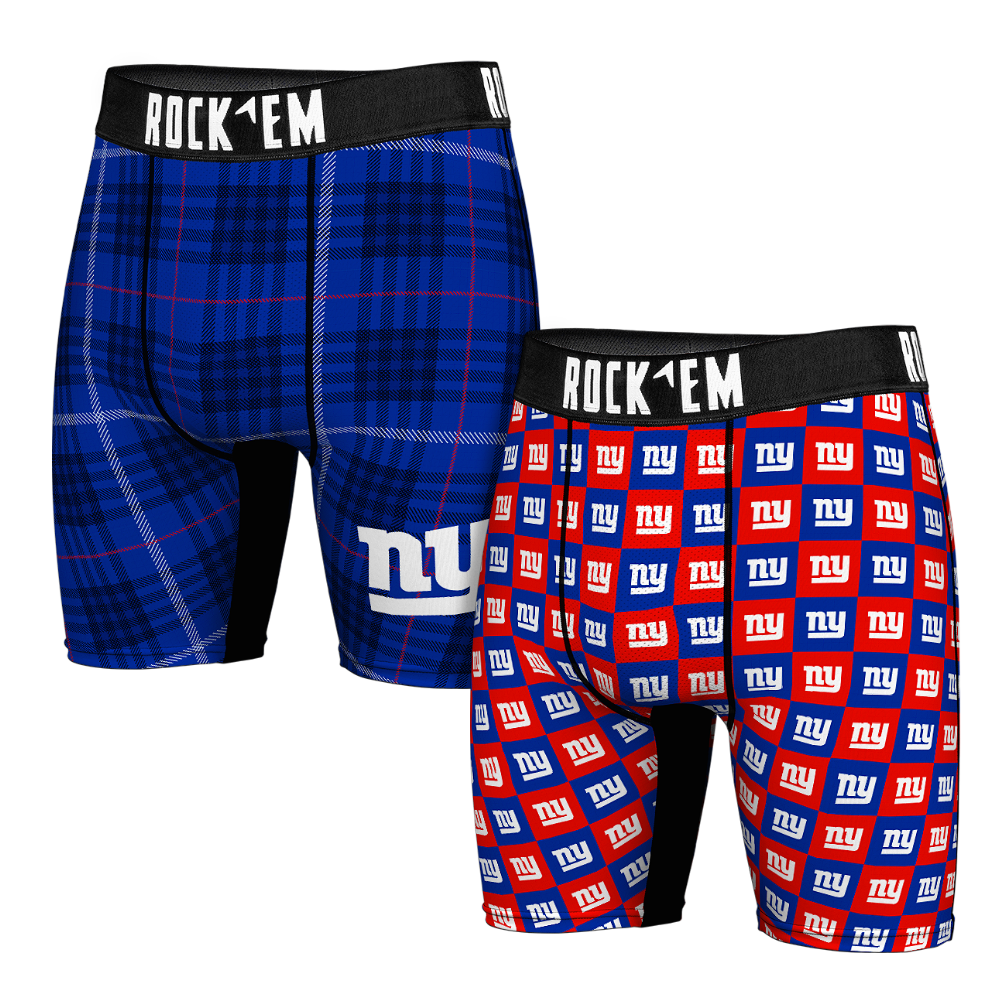 Boxer Briefs - New York Giants - Plaid & Checkers (2-Pack) - {{variant_title}}