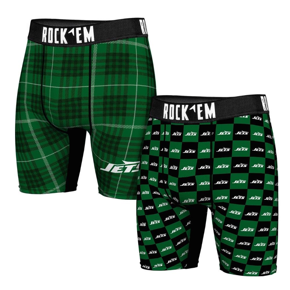 Boxer Briefs - New York Jets - Plaid & Checkers (2-Pack) - {{variant_title}}