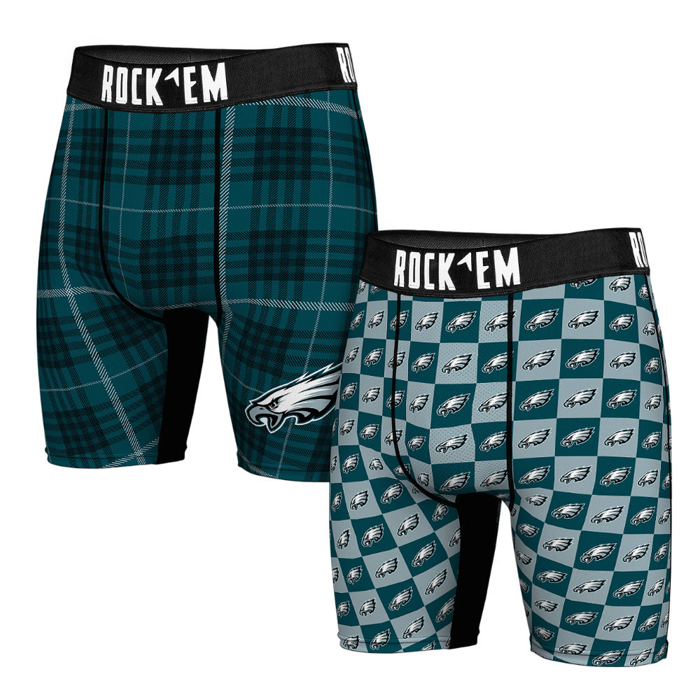 Boxer Briefs - Philadelphia Eagles - Plaid & Checkers (2-Pack) - {{variant_title}}