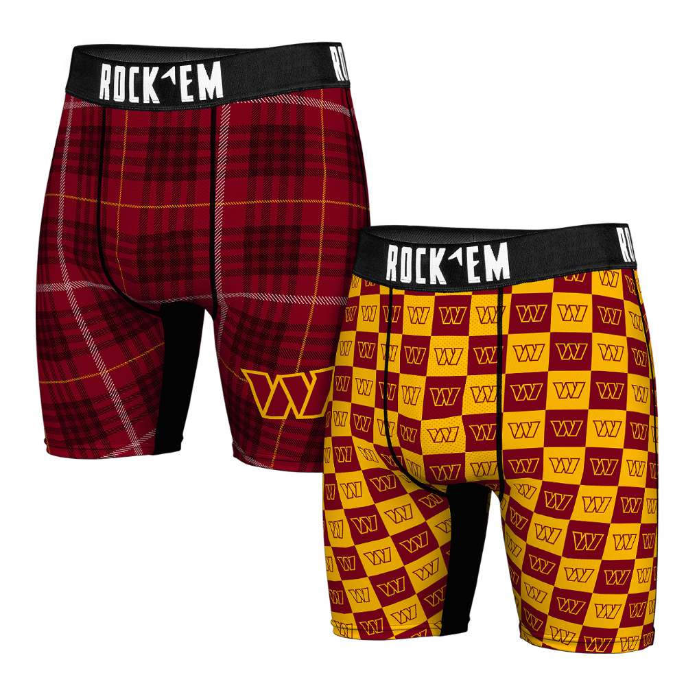 Boxer Briefs - Washington Commanders - Plaid & Checkers (2-Pack) - {{variant_title}}