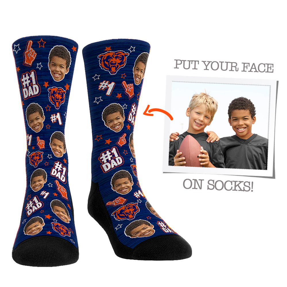 Custom Face Socks - Chicago Bears  - #1 Dad - {{variant_title}}