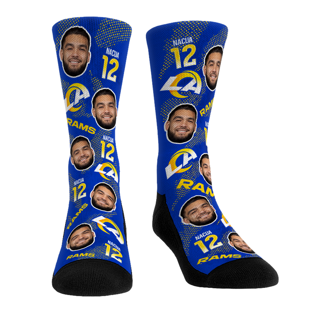 Puka Nacua - Los Angeles Rams Socks - Football Guy - Rock 'Em Socks - NFL