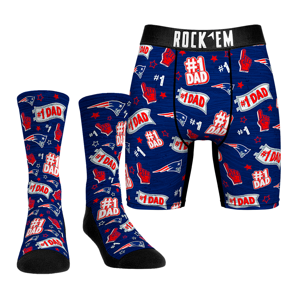 Boxer Briefs - New England Patriots - #1 Dad (Socks & Boxers Combo) - {{variant_title}}