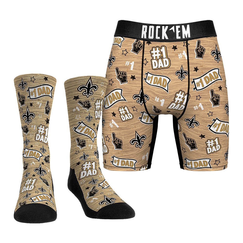 Boxer Briefs - New Orleans Saints - #1 Dad (Socks & Boxers Combo) - {{variant_title}}