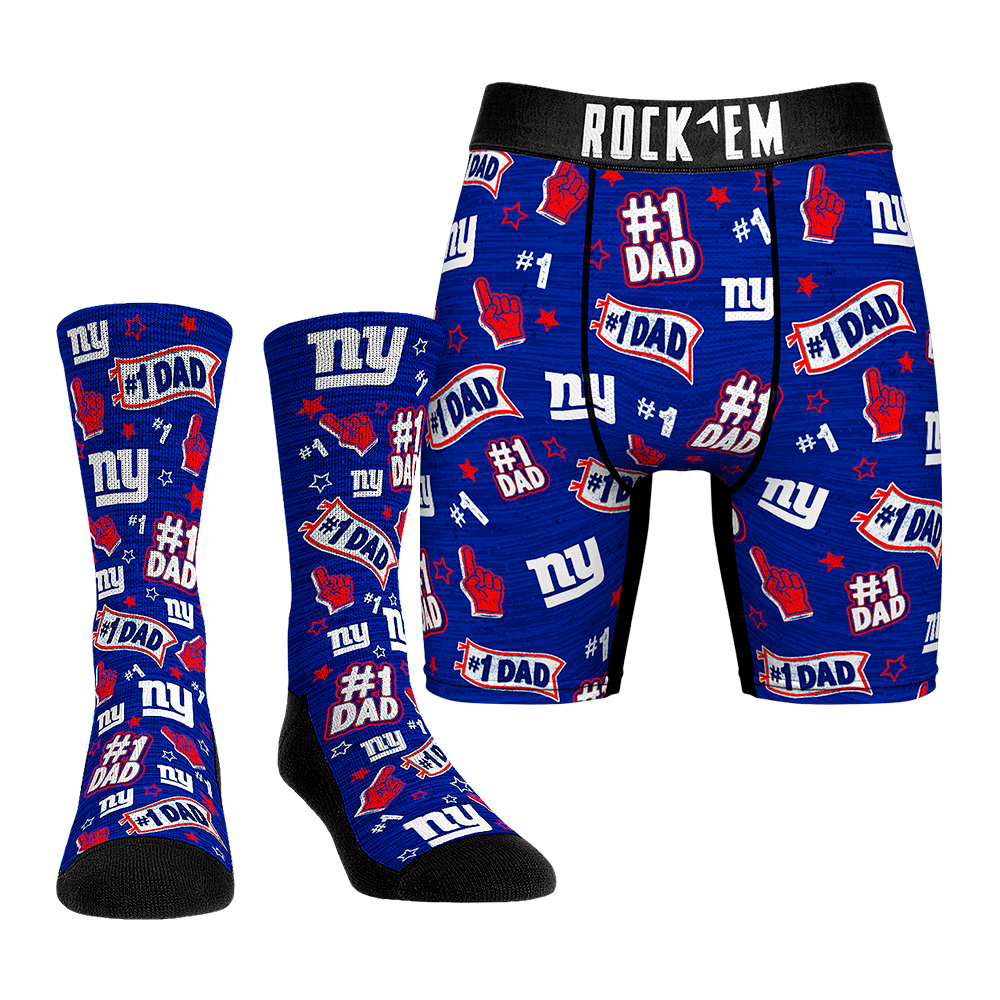 Boxer Briefs - New York Giants - #1 Dad (Socks & Boxers Combo) - {{variant_title}}