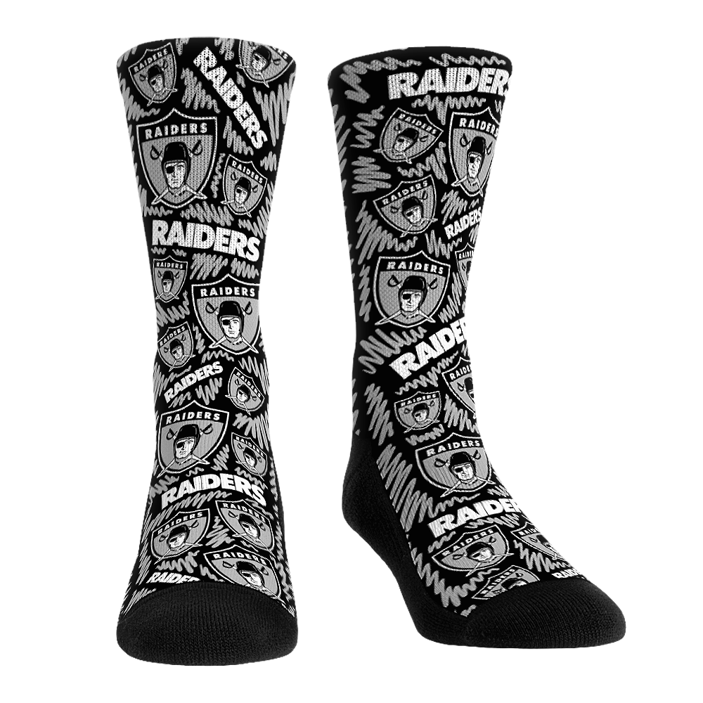 Las Vegas Raiders Socks Throwback Paint NFL Socks Rock 'Em Socks