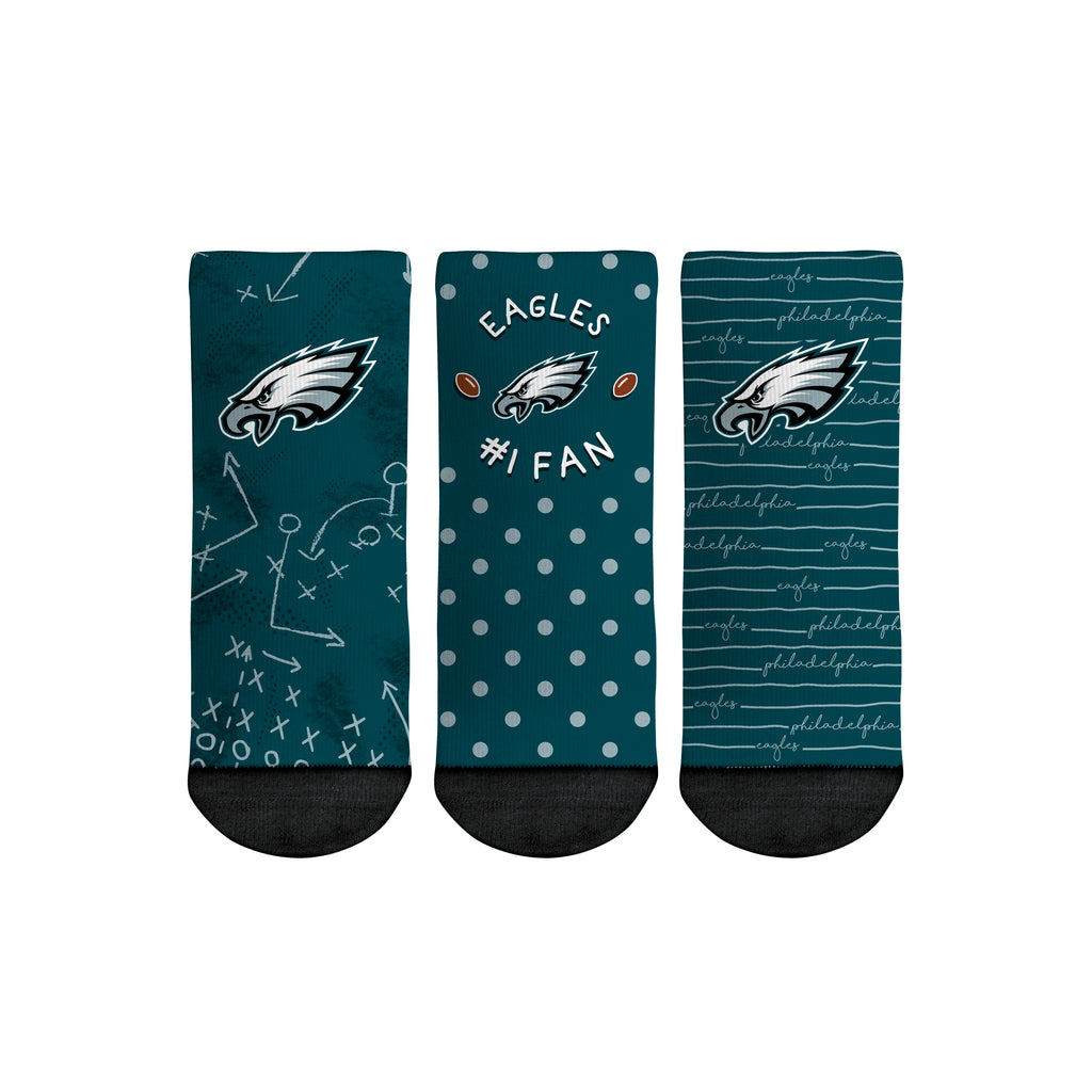 Nfl Pattern Socks Philadelphia Eagles Socks - Toddler 3-Pack - NFL Socks - Rock 'Em Socks