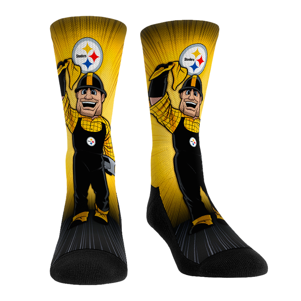 Pittsburgh Steelers Socks - Mascot Pump Up! - NFL Socks - Rock 'Em Socks