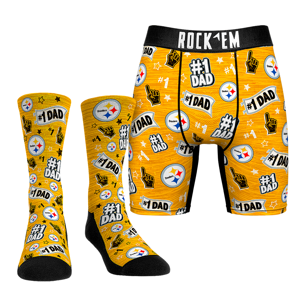 Boxer Briefs - Pittsburgh Steelers - #1 Dad (Socks & Boxers Combo) - {{variant_title}}