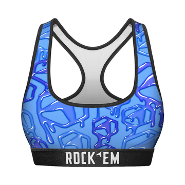 Women's Sports Bra - Hex Drip (Cobalt)